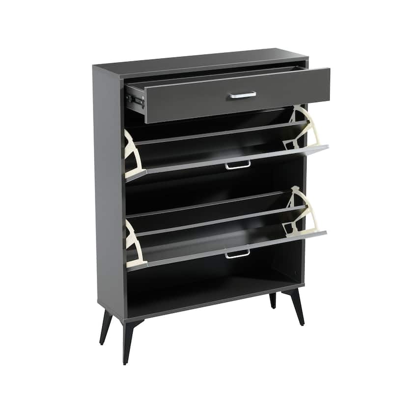 Shoe Cabinet , Shoe storage shelves - Black