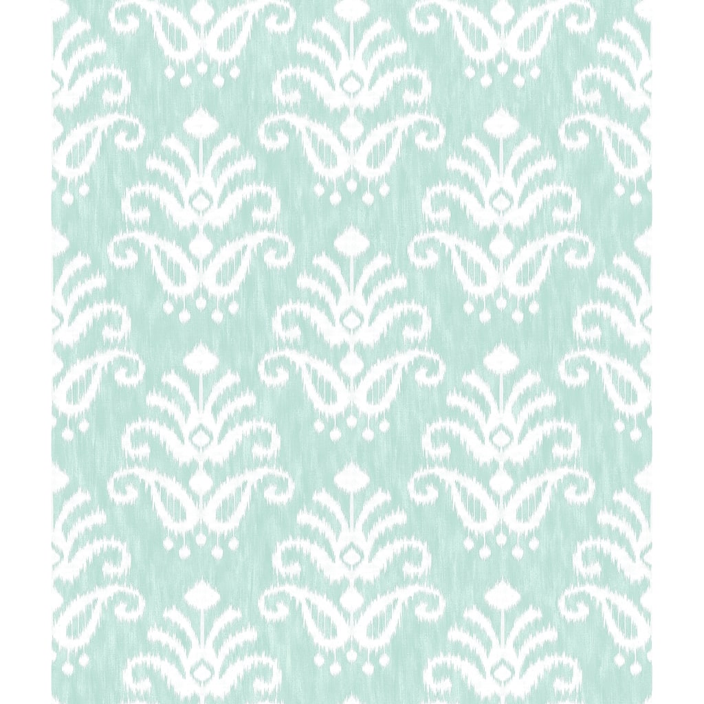 A-Street Prints Keaton Aqua Medallion Wallpaper