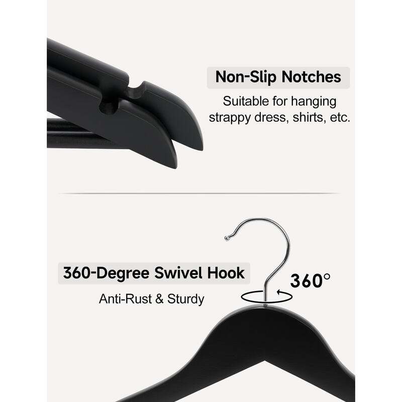 StorageWorks Wooden Clothes Hangers, Hangers for Coats, Shirts, Jackets, Pants, Suits