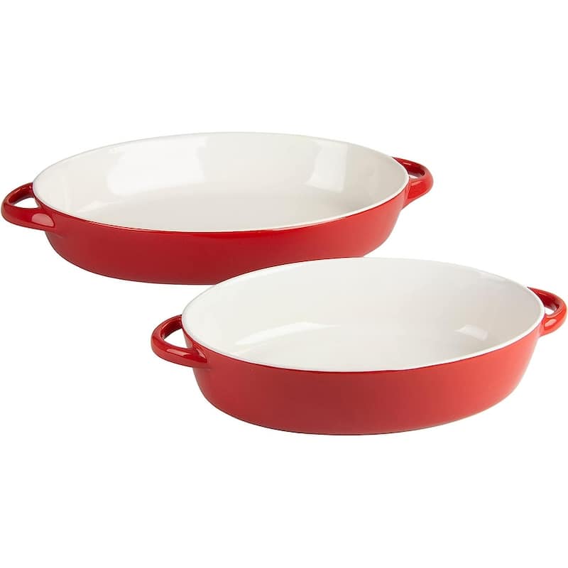 10 Strawberry Street Sienna Oval 13" and 10.5" Bakeware Set - Red