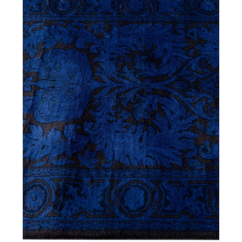 Overdyed One-of-a-Kind Hand-Knotted Runner Rug - Blue - 2' 7" x 8' 0"