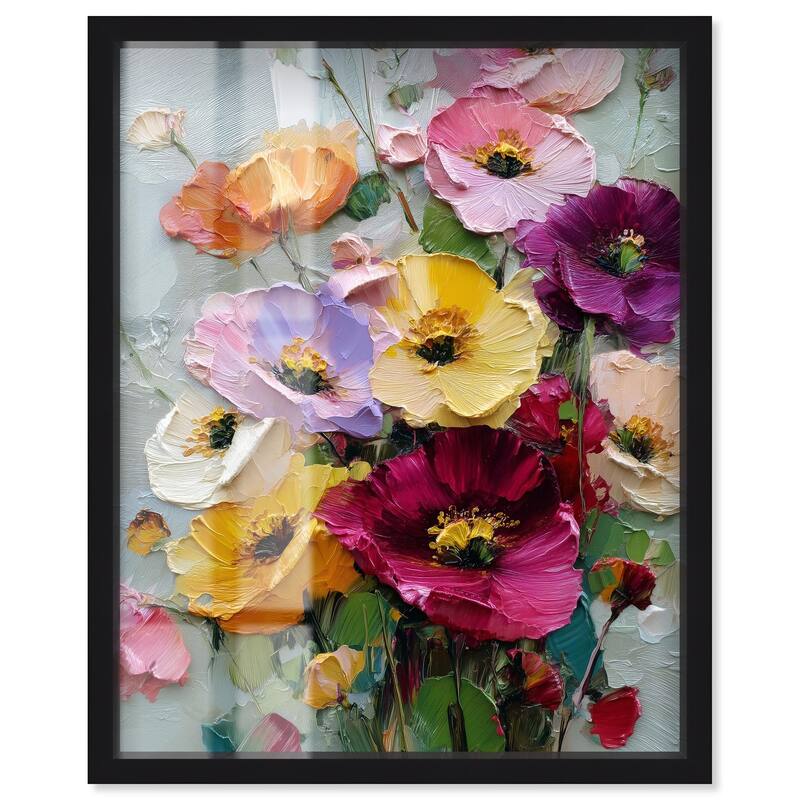 Floral Texture I Shadowbox by Art Remedy - Black - 16" x 20"