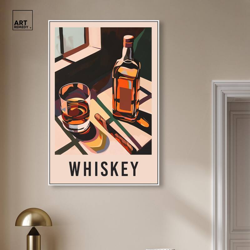 Whiskey Poster Canvas by Art Remedy
