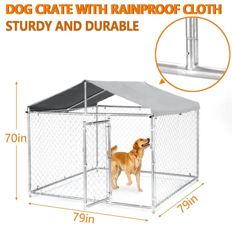 Large Indestructible Steel Dog Crate EscapeProof Kennel with 360° Wheels Top Opening