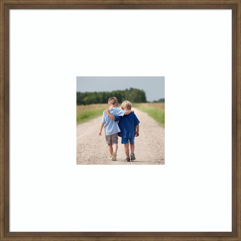Lucie Black Framed Picture Frame, Photo Frame - 20x20 Matted White 8x8 - Lucie Light Bronze