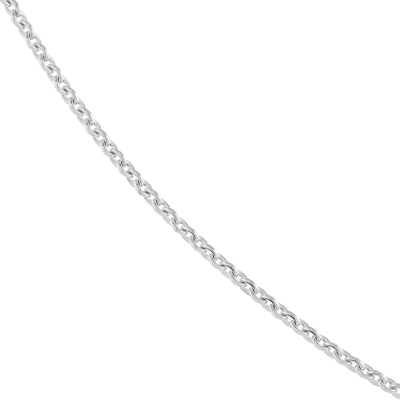 Curata 14k White Gold .9mm Cable Chain Necklace (Spring Ring)