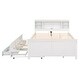 preview thumbnail 11 of 14, Full Size Platform Bed with Multi-functional Headboard, USB Ports, Twin Trundle, and 3 Storage Drawers