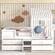 preview thumbnail 3 of 6, Full Size House Shape Low Loft Bed with Four Drawers