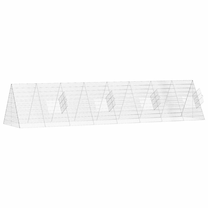 vidaXL Rabbit Cage Silver 215 x 100 x 85 cm Galvanised Steel
