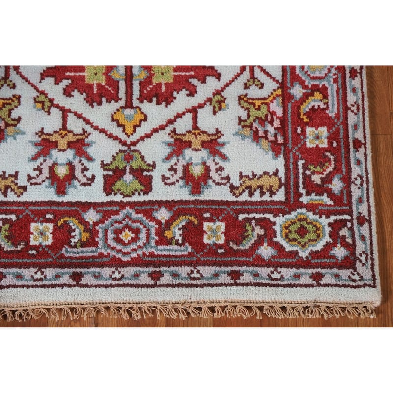 Light Blue Heriz Serapi Indian Rug Handmade Wool Carpet - 2'11"x 5'0"