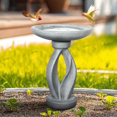 21.8 Inch Height Outdoor Bird Bath - Large Bird Bath for Garden Patio