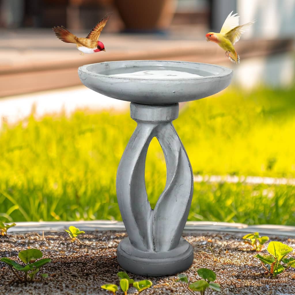 21.8 Inch Height Outdoor Bird Bath - Large Bird Bath for Garden Patio