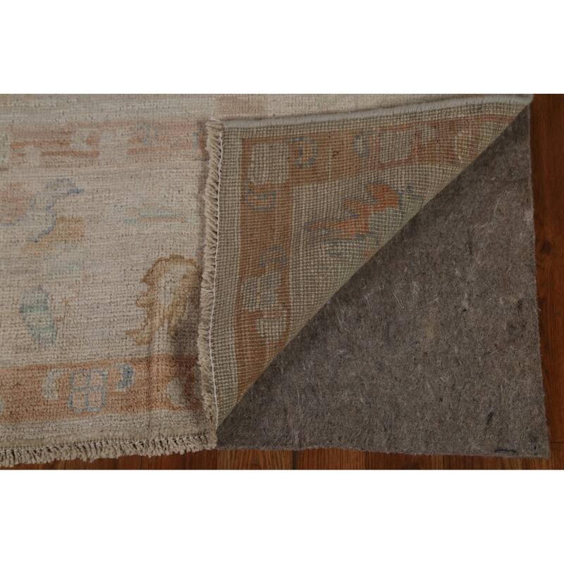 Vegetable Dye Oushak Turkish Wool Area Rug Handmade Traditional Carpet - 6'6" x 8'1"