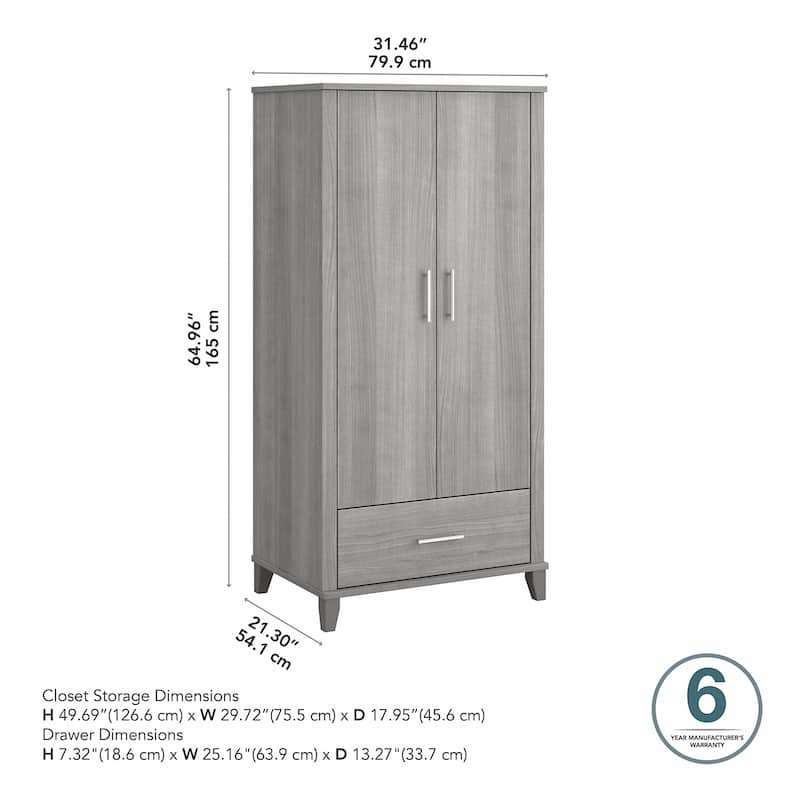 Somerset Tall Storage Cabinet with Doors and Drawer by Bush Furniture