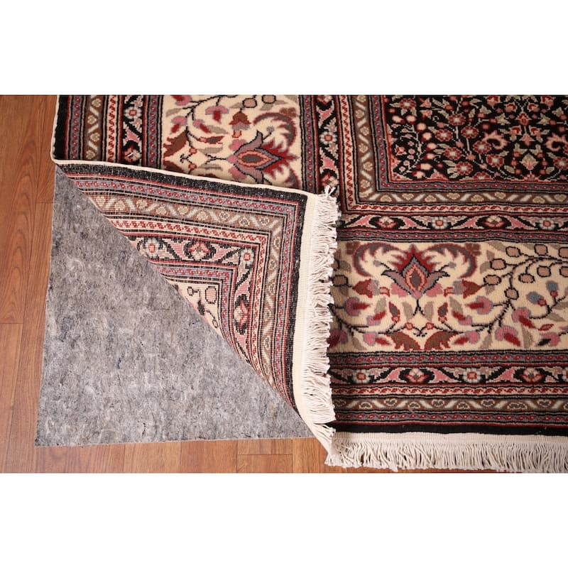 Black Anatolian Turkish Large Vintage Rug Hand-Knotted Wool Carpet - 10'0" X 13'7"