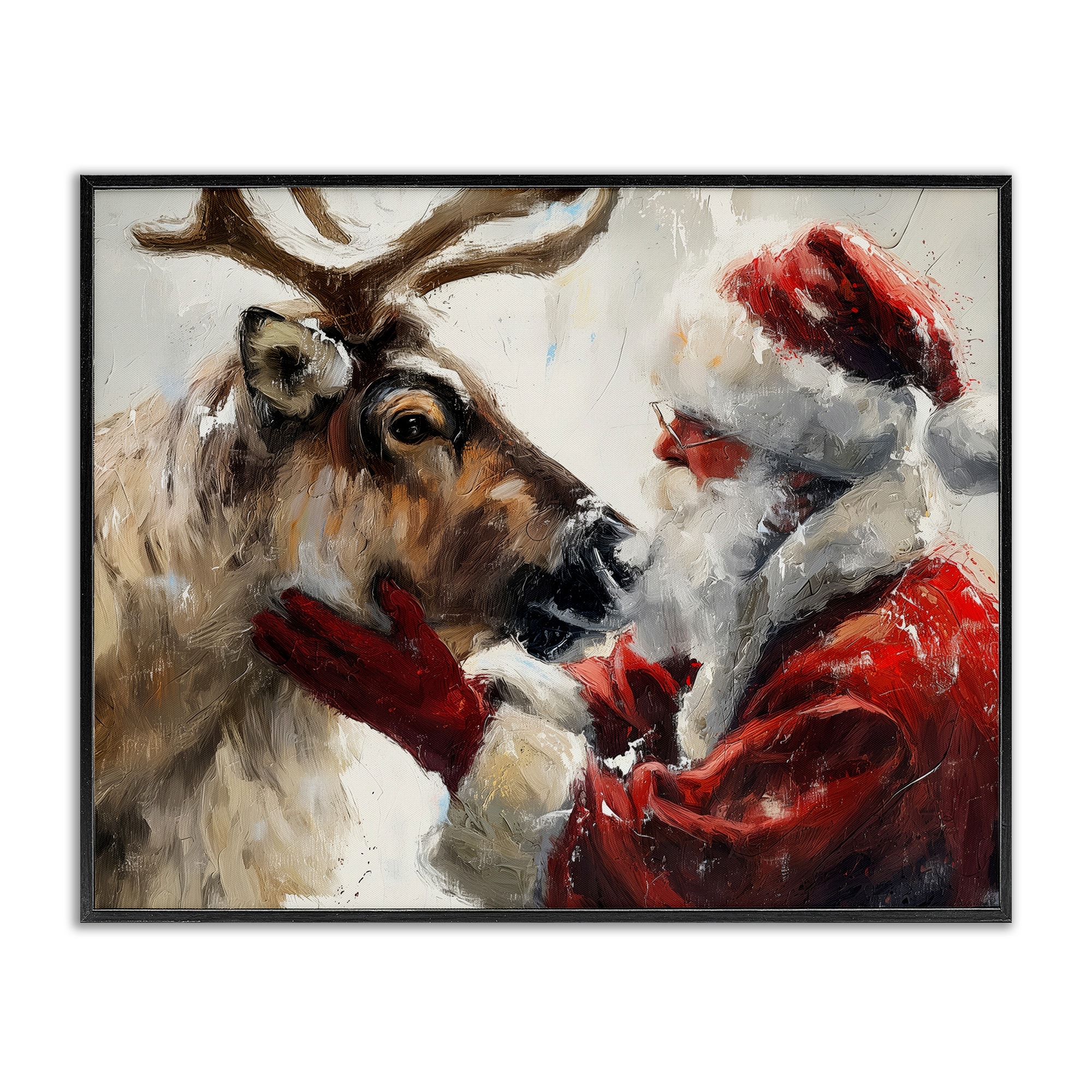 Stupell Traditional Santa & Reindeer Framed Giclee Art Design By Arlington Prints