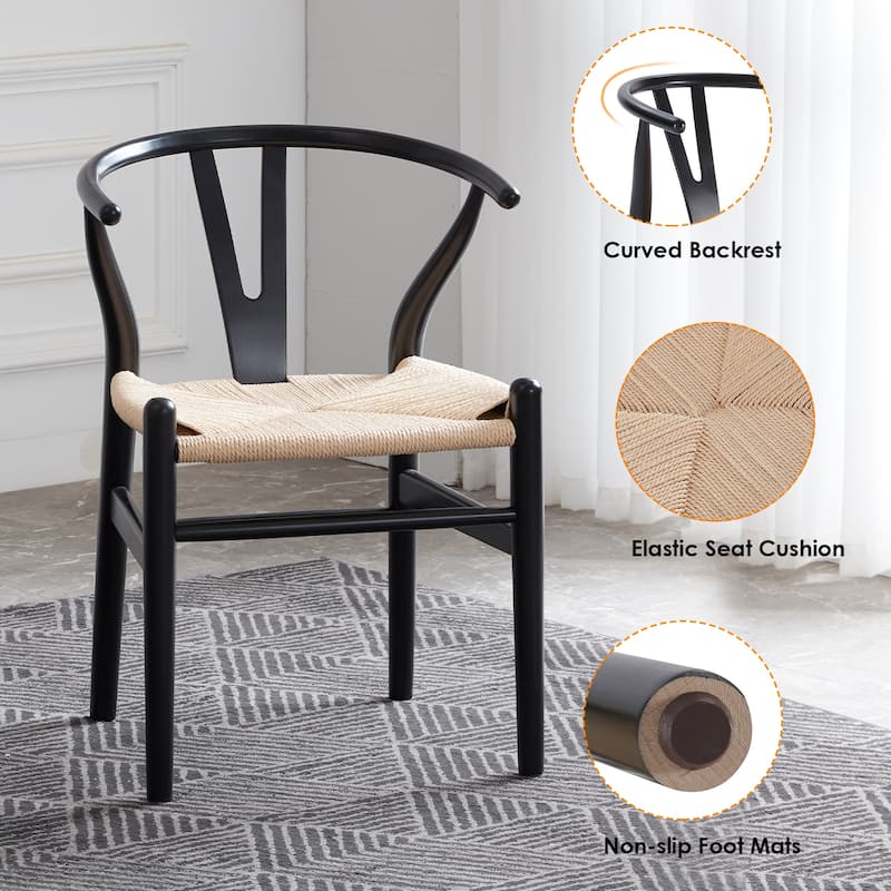 Wood Dining Room Chairs Mid Century Modern Wooden for Your Beach House, Fully Assembled, Set of2