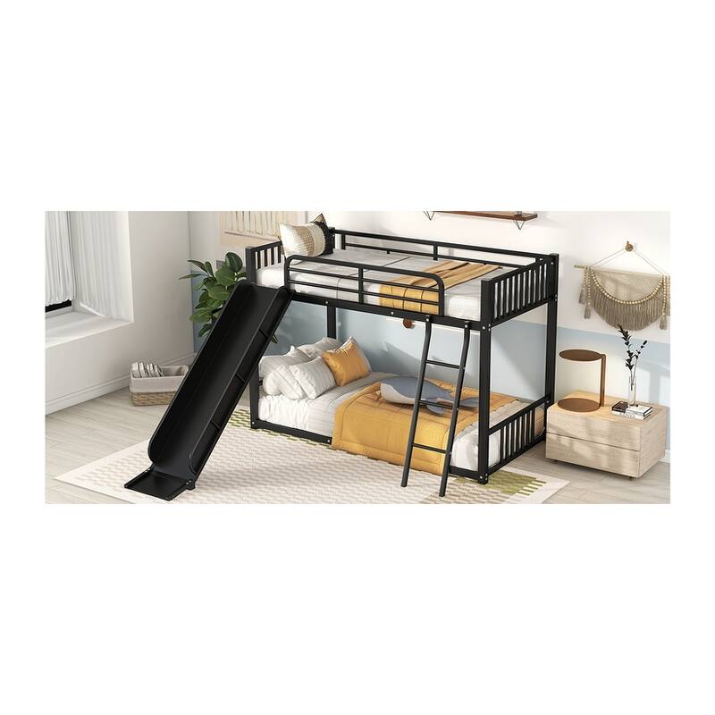 Metal Bunk Bed with Slide