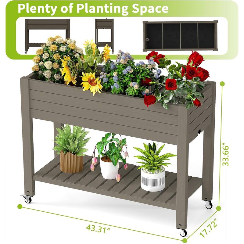Elevated Horticulture Raised Garden Bed, Divisible Raised Resin Planter Box  for Backyard, Patio, Balcony - On Sale - Overstock - 43814732