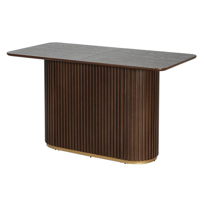 Christopher Knight Home - Arden Modern Counter Table with Tambour Pedestal Base - Walnut
