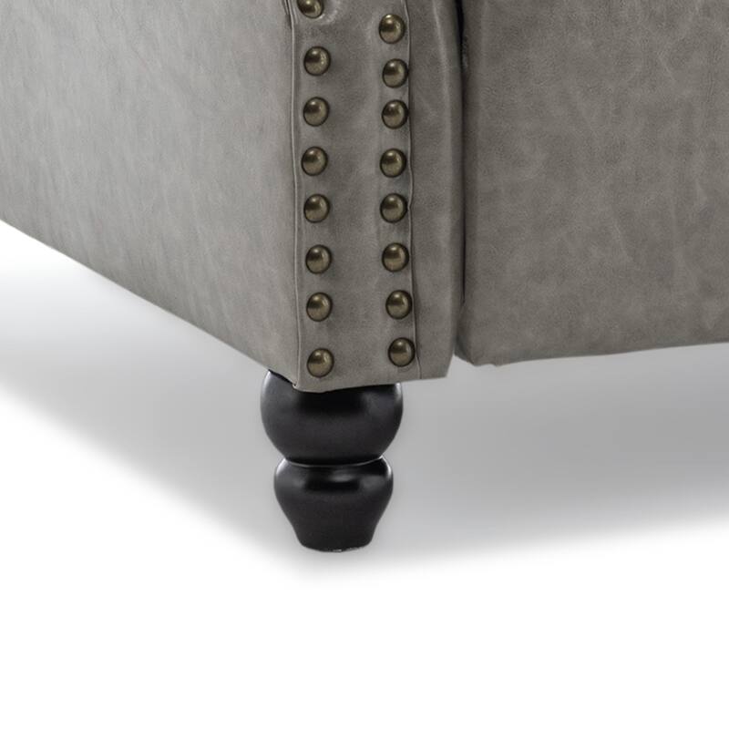 Nail-head Padded Seat Pushback Recliner Chair