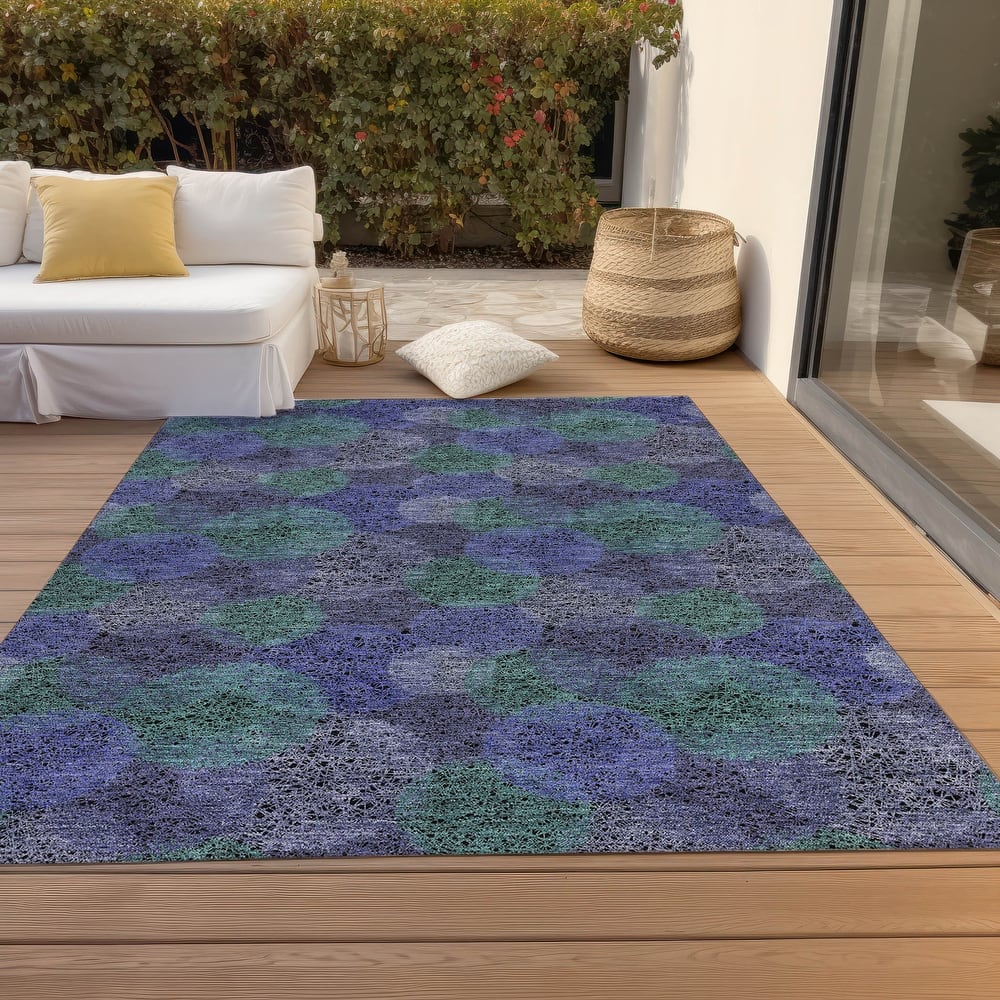 Machine Washable Indoor/ Outdoor Boho Sphere Chantille Rug