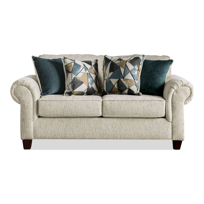 Mecia Transitional Chenille Rolled Arms 2-Piece Sofa Set by Furniture of America