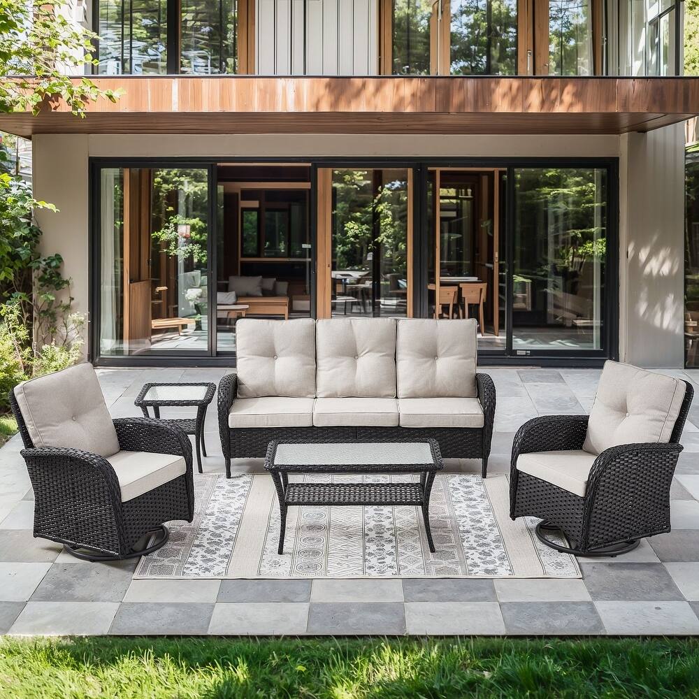 Gymojoy Outdoor Wicker Patio Furniture Sofa Set - Luxurious Comfort, Weather-Resistant