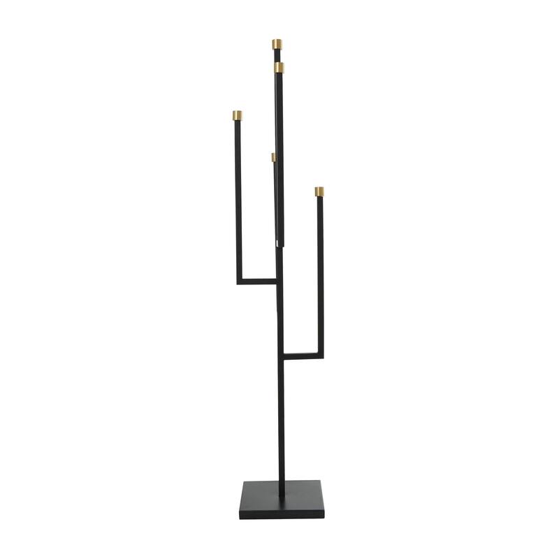 Metal 5 Candle Candelabra - Black - Roche River Decor