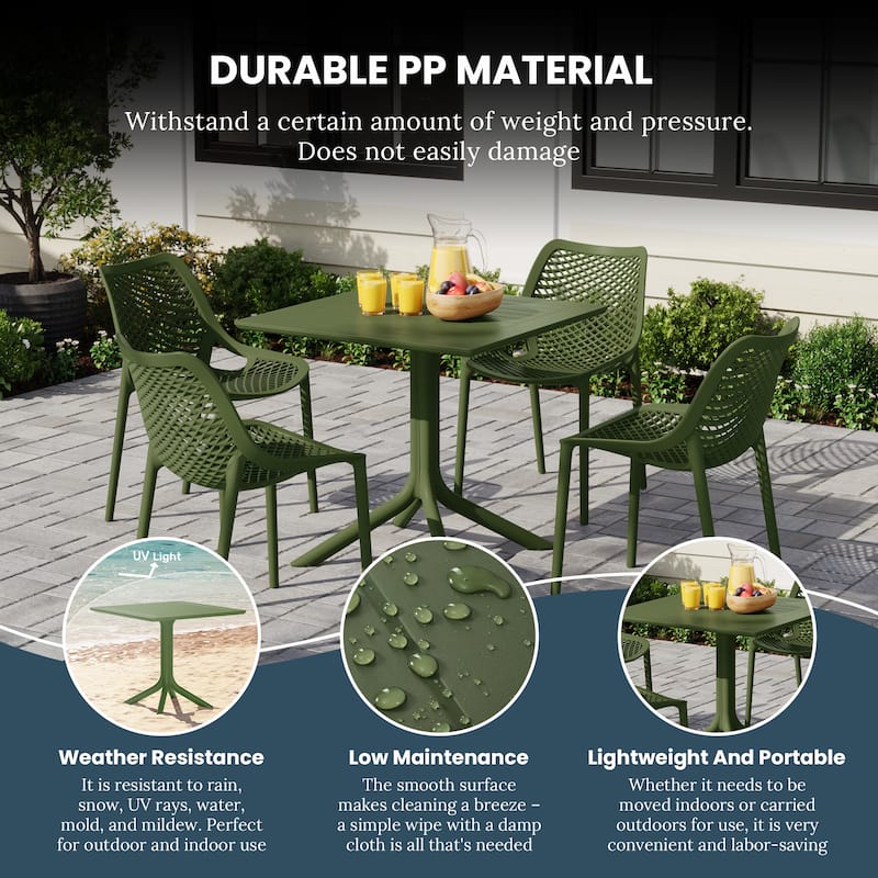 Frond and Form 31.5" Outdoor Square Dining Table