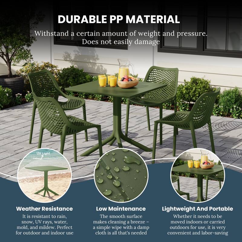 Frond and Form 4-Person Outdoor Square Dining Set