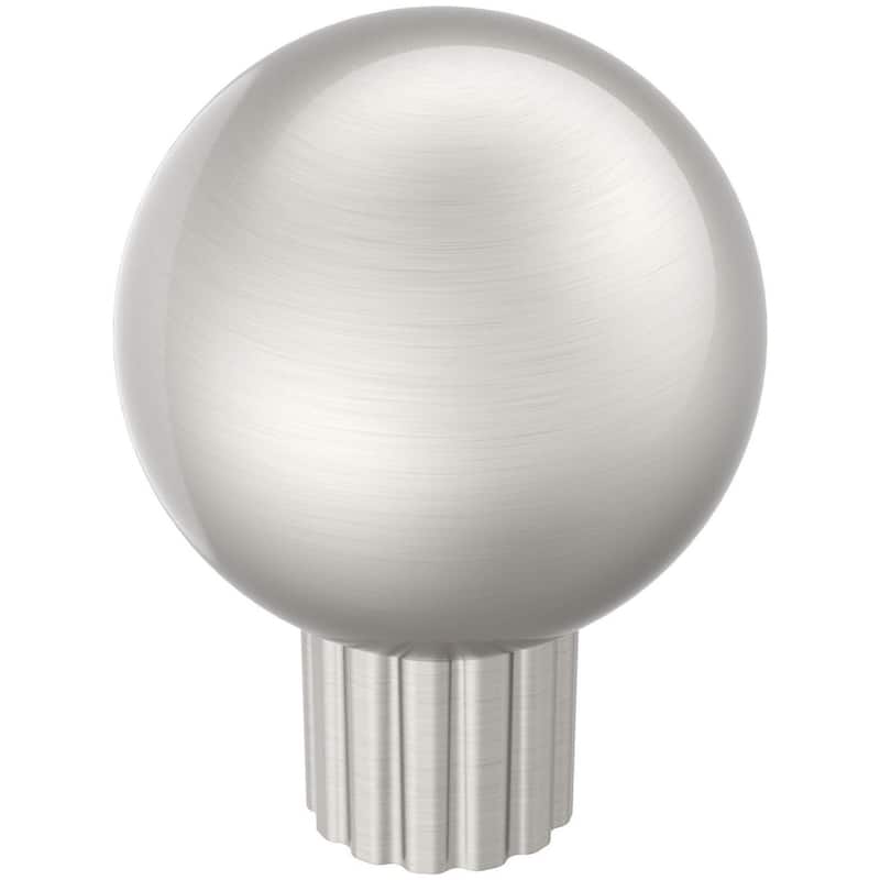 Amerock BP37700 Cowrie 1-1/8" Fluted Round Cabinet Knob - Satin Nickel