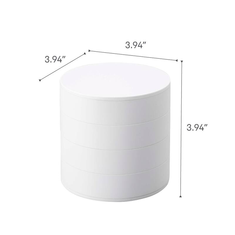 Yamazaki Home Stacked Jewelry Organizer - Two Styles, ABS Plastic, Sectioned - L 3.9 x W 3.9 x H 3.9 inches