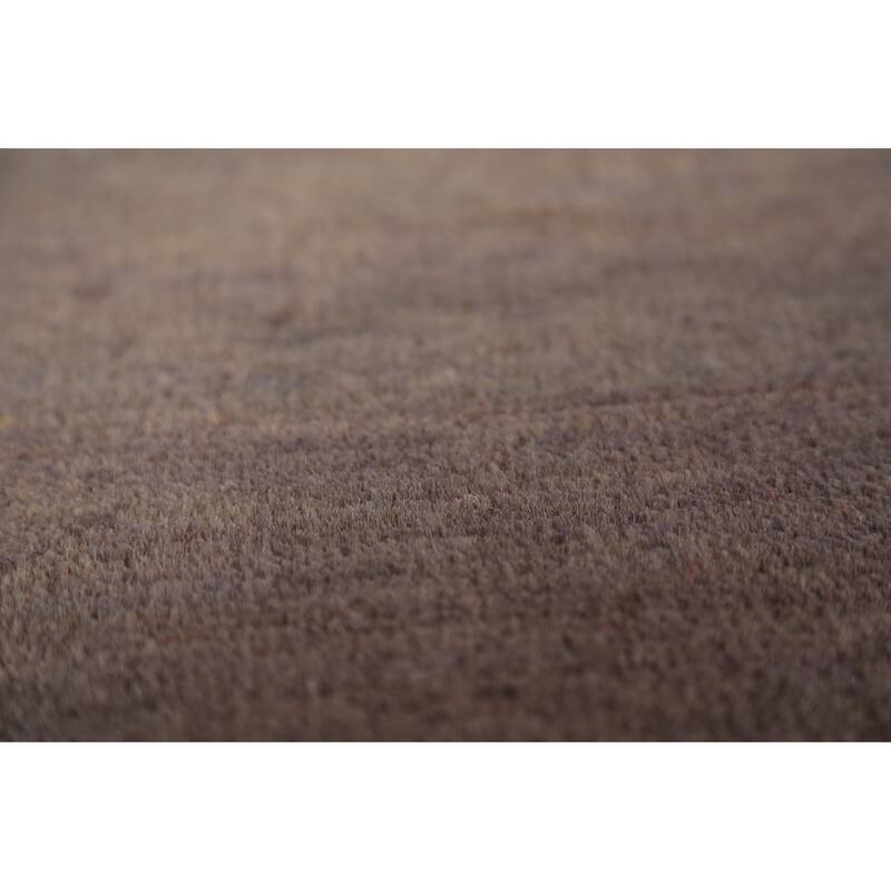 Gabbeh Modern Rug Handmade Solid Grey Wool Carpet - 4'1" x 5'10"