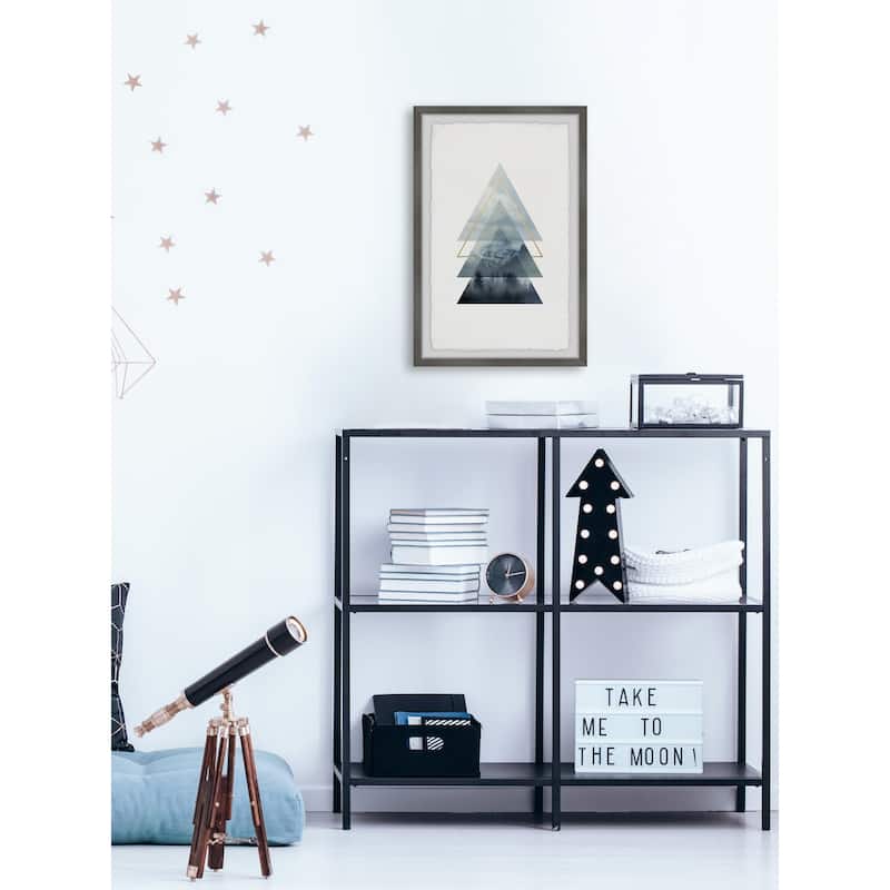 Triangle Pines Framed Painting Print - Home Wall Art Decor - Scenic Landscape Picture