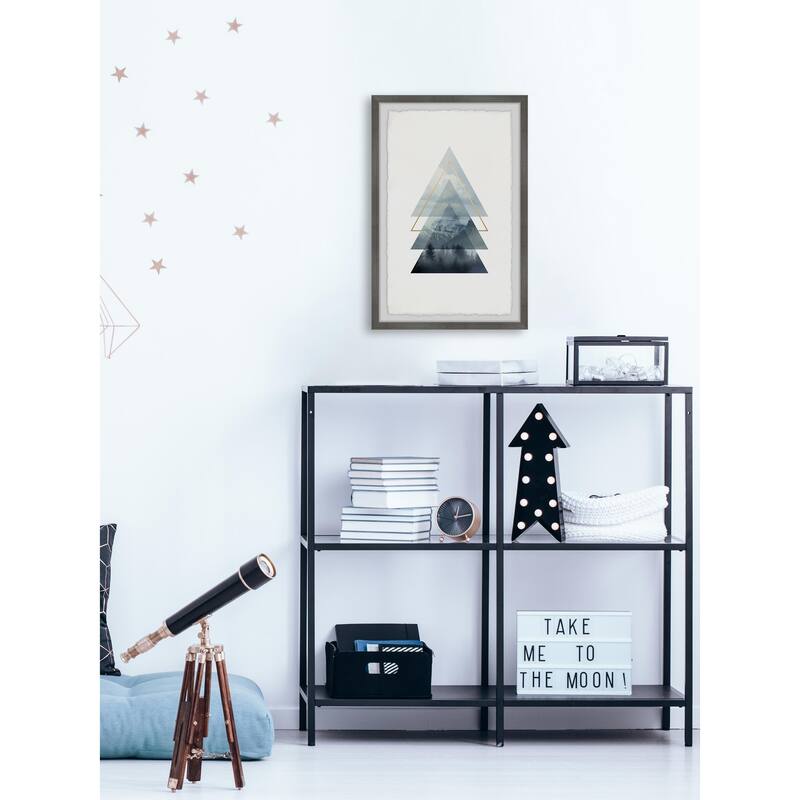 Triangle Pines Framed Painting Print - Nature Wall Art for Home Decor