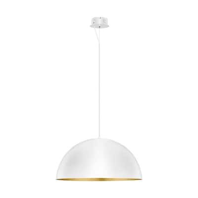 Eglo Gaetano White and Gold Leaf LED Bowl Pendant