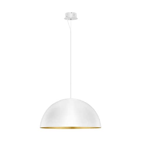 Eglo Gaetano White and Gold Leaf LED Bowl Pendant