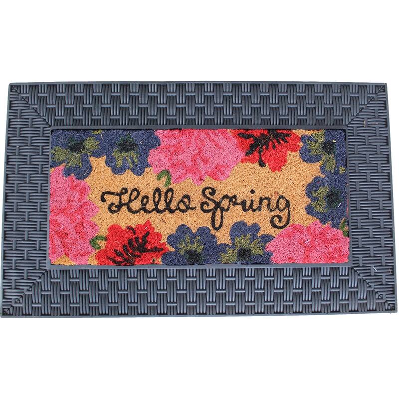 Summer Outdoor All Weather Doormat Set includes 3 interchangeable mats & one tray