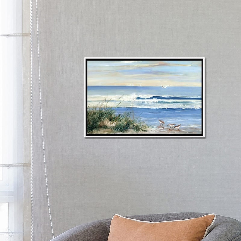 iCanvas "Beach Combers" by Sally Swatland Framed Canvas Print