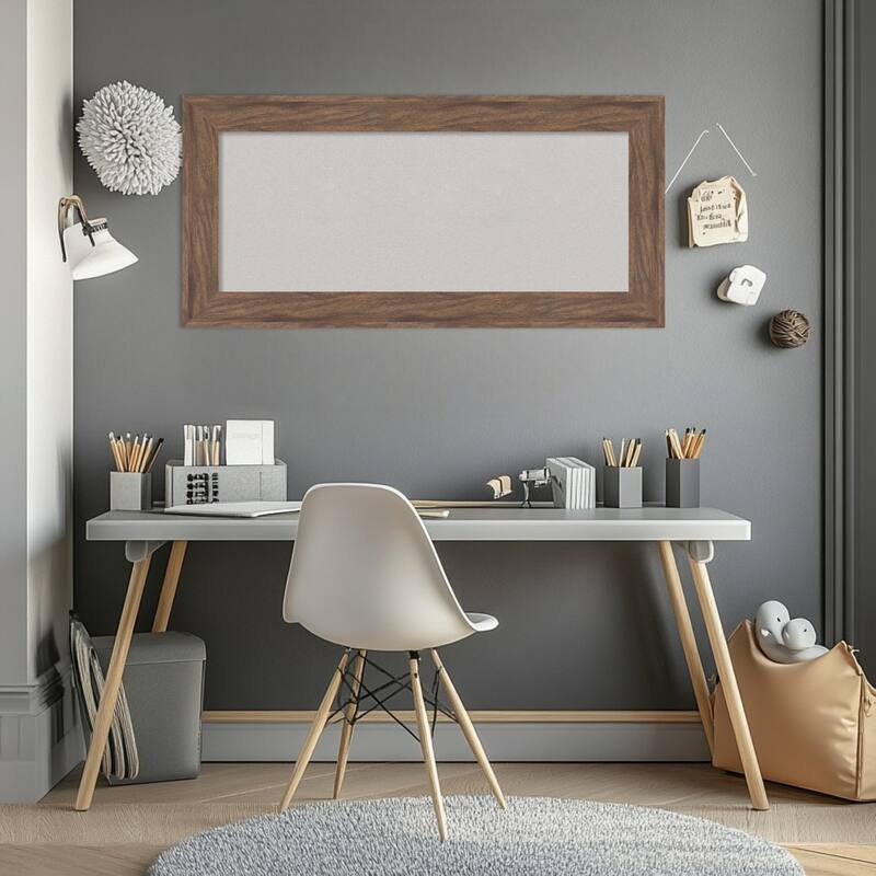 Pia Medium Brown Framed Cork Board - Bulletin Board, Organization Board, Pin Board