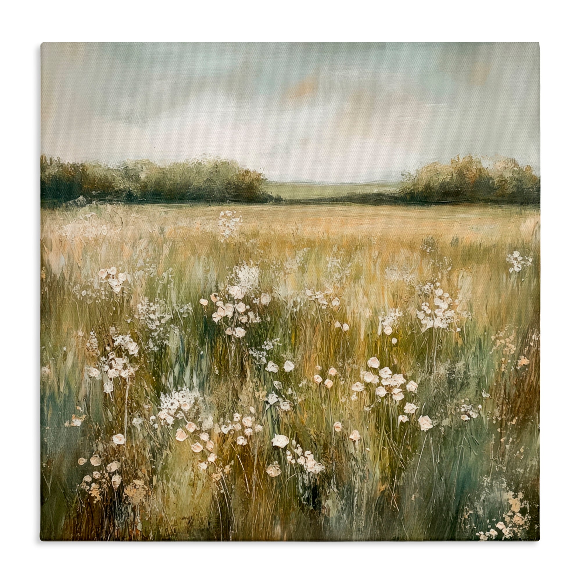 Stupell Neutral Field Of Flowers Canvas Wall Art Design By Petal Prints Design