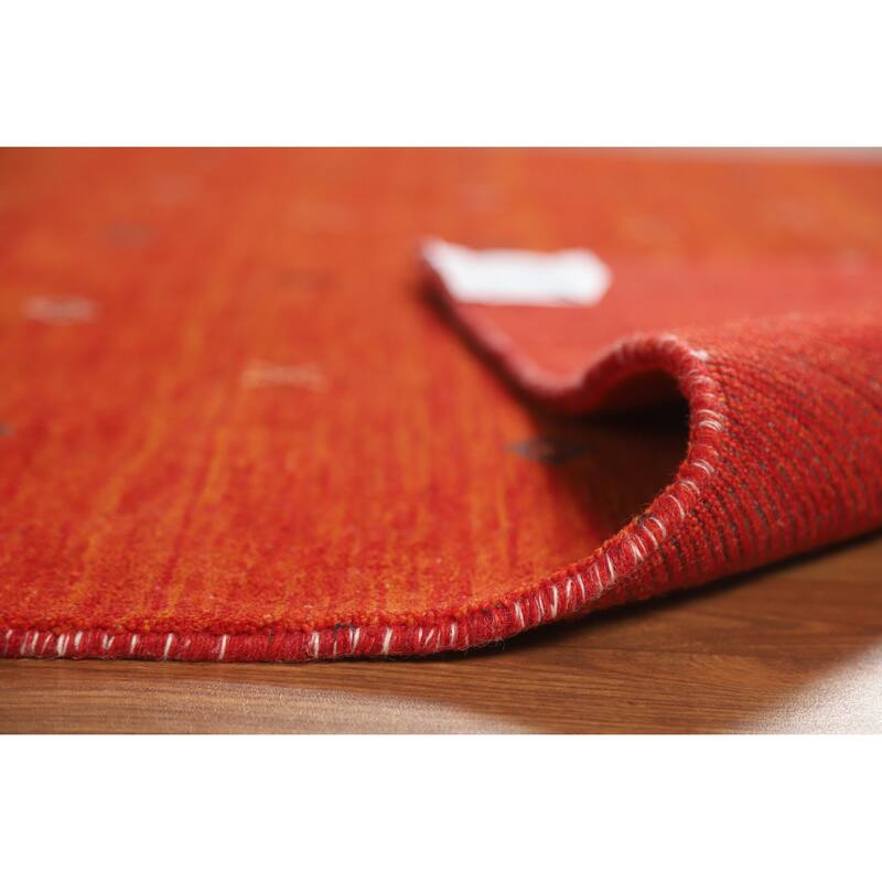 Hand Knotted Oriental 100% Wool Carpet Tribal Tribal Oranges & Rust Gabbeh Area Rug - 7' 11'' X 5' 2''