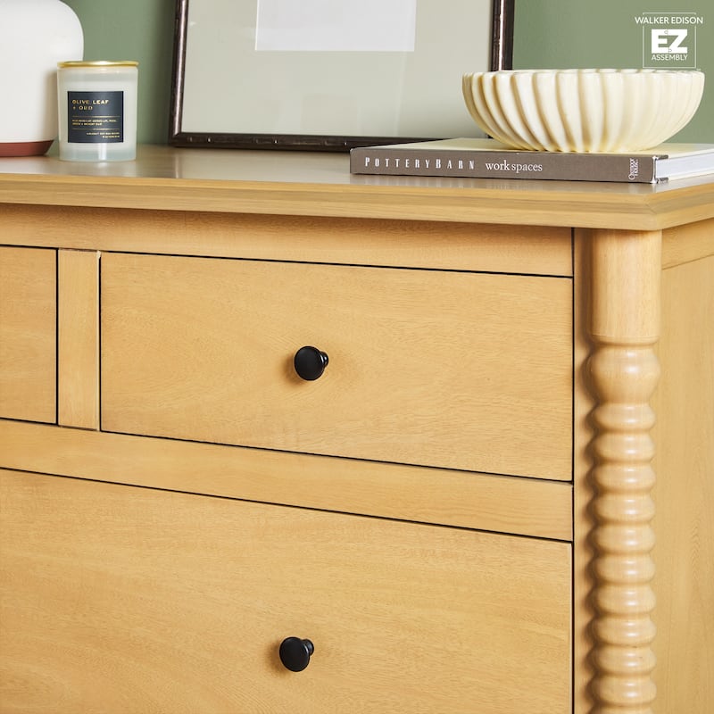Walker Edison Easy Assembly 5-Drawer Dresser with Wood-Turning Detail