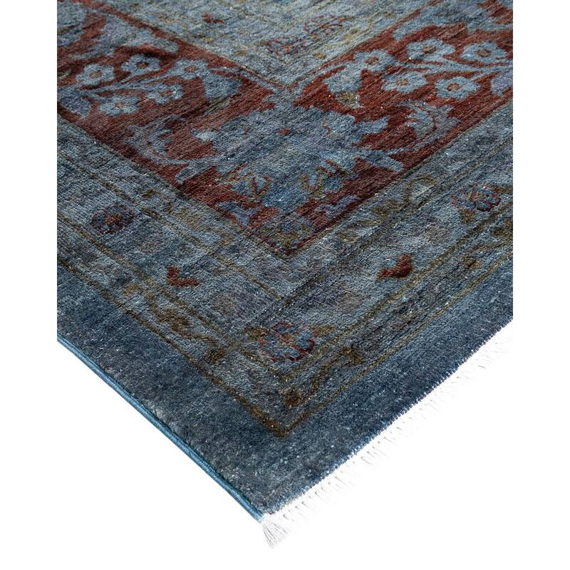 Overton Hand Knotted Wool Vintage Inspired Modern Contemporary Overdyed Gray Area Rug - 11' 10" x 14' 9"