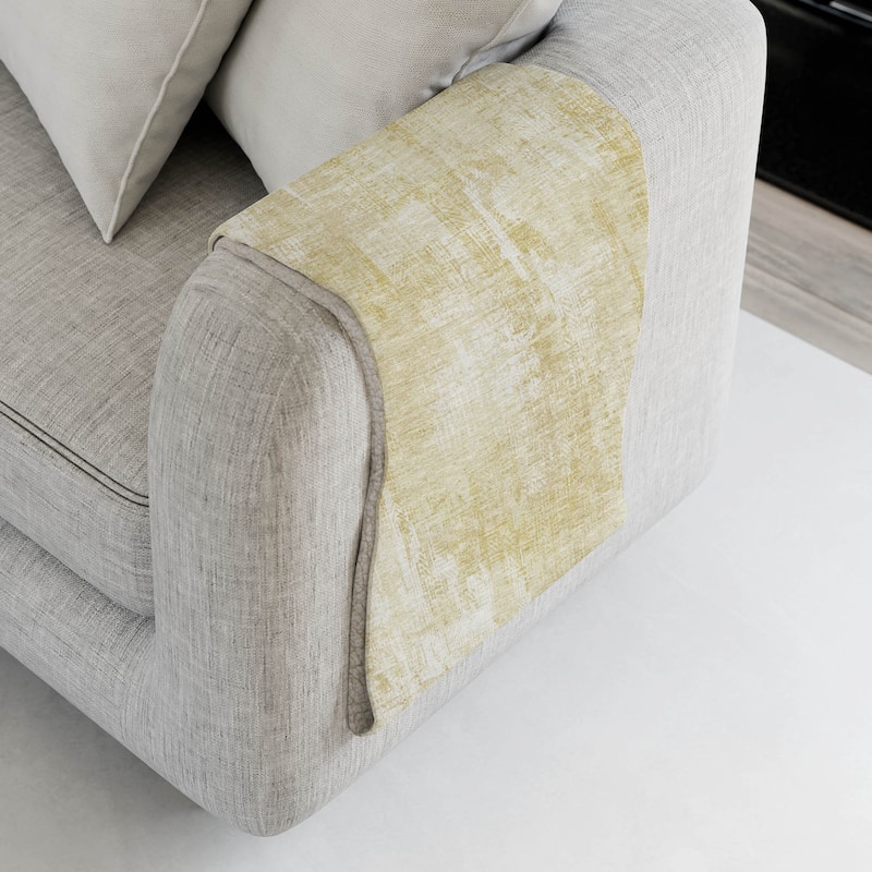 Premium Machine Washable Abstract Modern Sherpa Throw Blanket - Beige - 4'2" x 5'10"