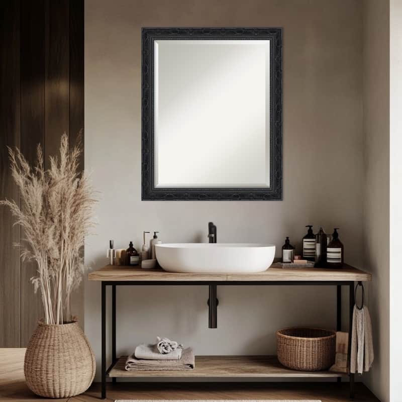 Filigree Beveled Framed Bathroom Vanity Wall Mirror