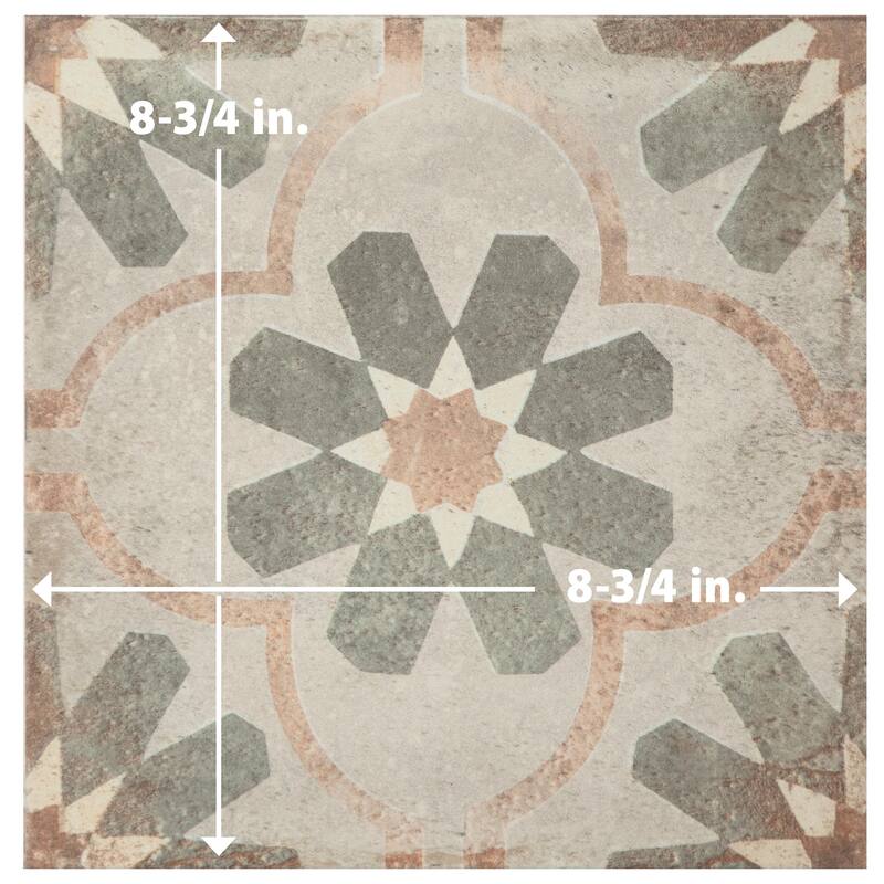 Merola Tile D'Anticatto Decor Florence 8-3/4" x 8-3/4" Porcelain Floor and Wall Tile