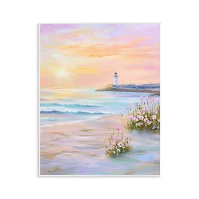 Stupell Warm Sunrise with Distant Lighthouse Wall Plaque Art Design By Arlington Prints