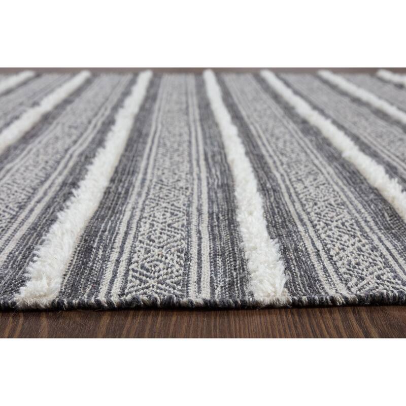 Corrina Charcoal Gray/Natural Cotton Area Rug